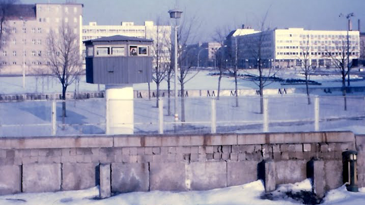 Watchtowers and border guards were a constant in the lives of both East and West Berliners. Photo taken by the author’s father during a visit in 1969.