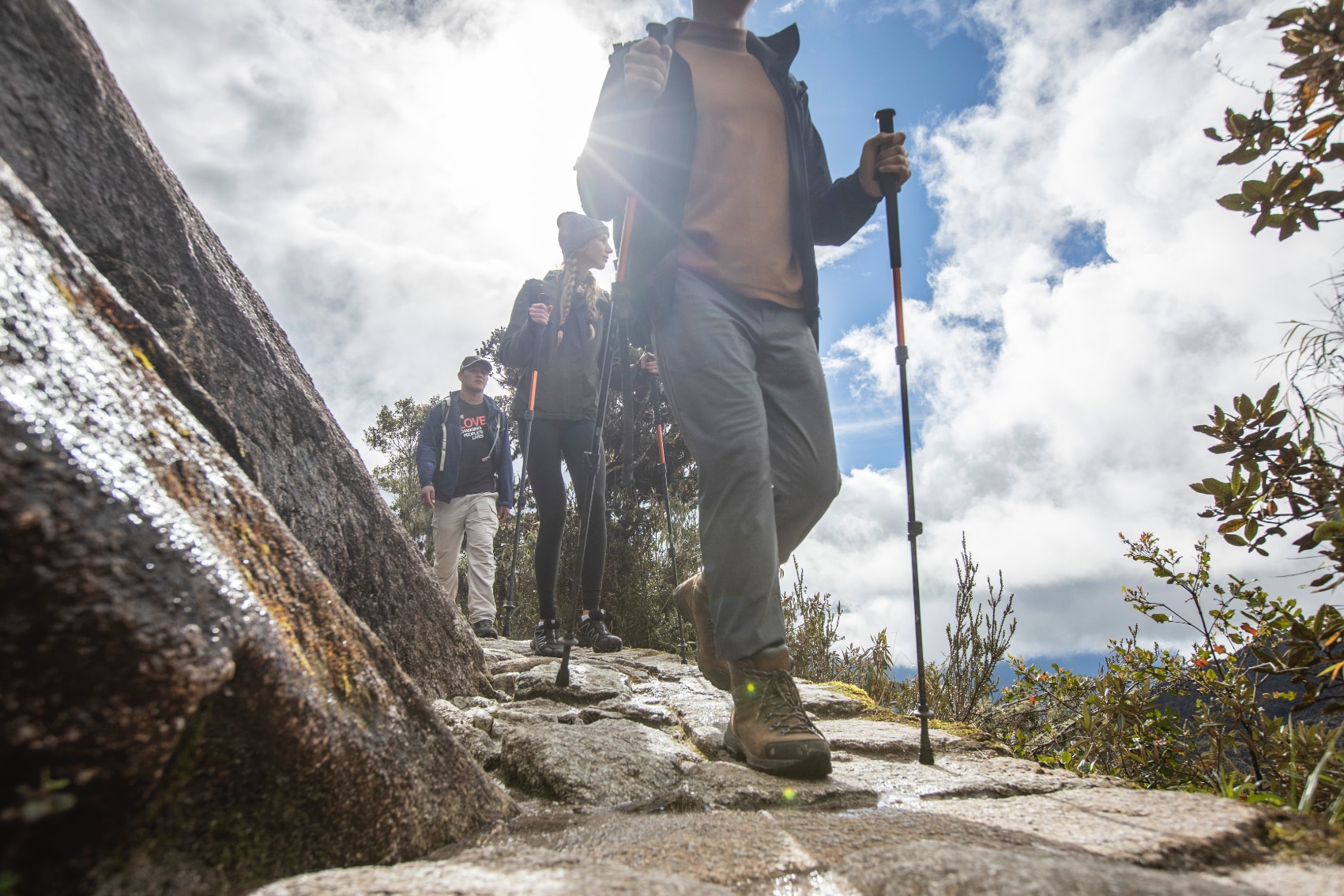 travellers hike in peru with expert guides